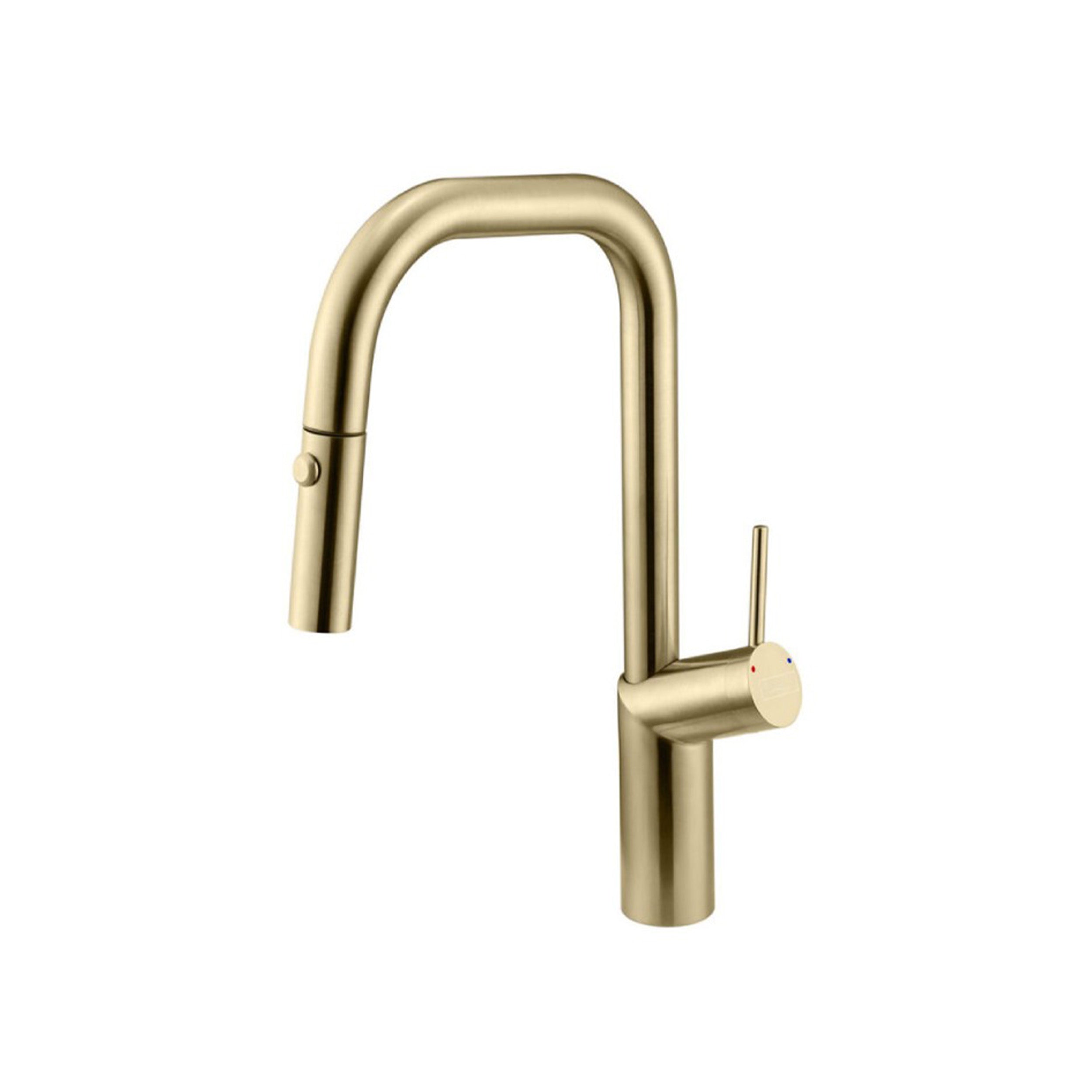 CURVAS GOLD With Pull Out Rounded Spray Head Single Lever Mixer Tap