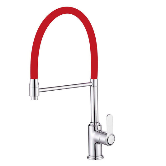 AQUILLA Pull Out Clasp Docking With Flexible Rubber Spot And Chrome Finished - Red