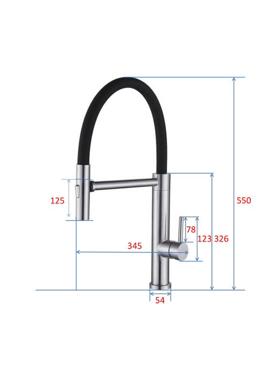 MAGNETICO Magnetic Docking Tap Single Lever Black Flexible Silicone Spout