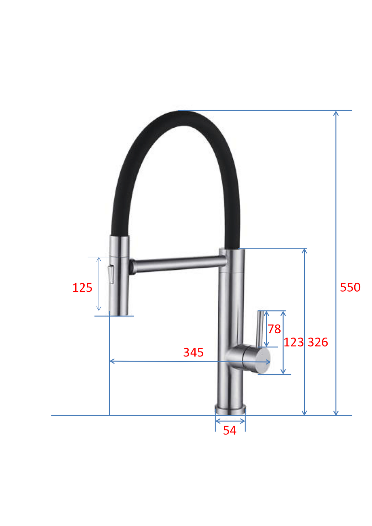 MAGNETICO Magnetic Docking Tap Single Lever Black Flexible Silicone Spout