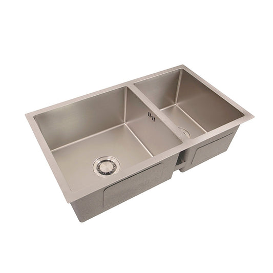 ELEGANTE Nano Coated Stainless Steel With Two Deep Sink Bowls 420mm And 280mm Width