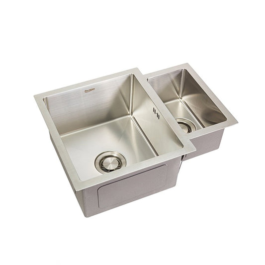 SENSI Brushed Stainless Steel Dual Bowl System 350mm x 165mm