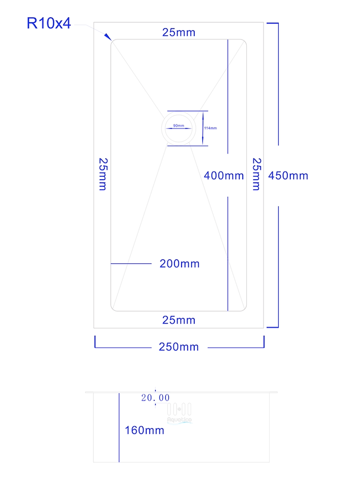 CLASSICO Nano Coated Stainless Steel Sink 200mm x 400mm