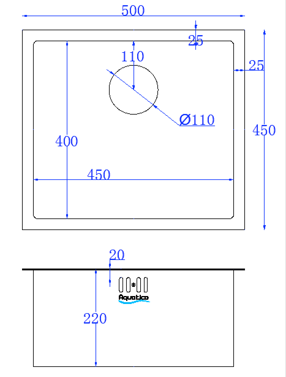 CLASSICO Nano Coated Stainless Steel Sink 450mm x 400mm